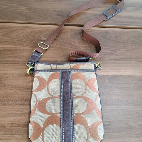 Coach Handbags - Coach Brown and Tan Crossbody Bag